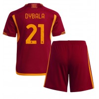 Camisa de Futebol AS Roma Paulo Dybala #21 Equipamento Principal Infantil 2023-24 Manga Curta (+ Calças curtas)